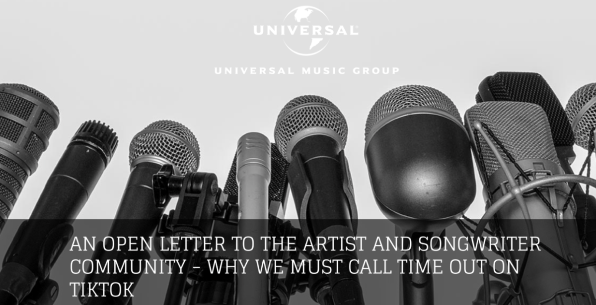 Universal Music Group accuses TikTok of unfair compensation in a recent call-out letter posted on platform.
